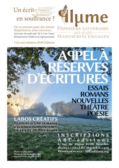 Appel à réserve d'écritures Manuscrits